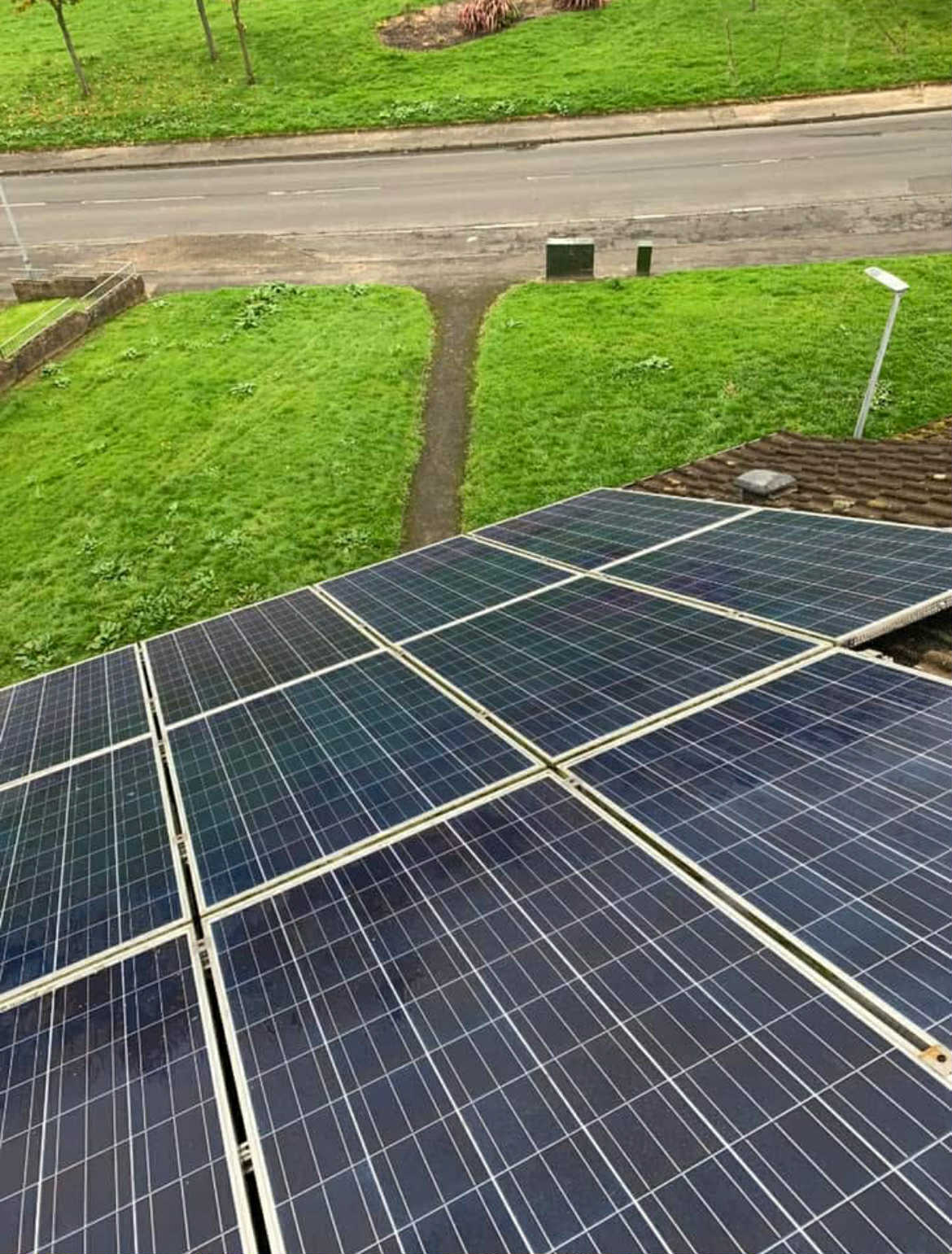 Solar panel cleaning by WJV Property Services